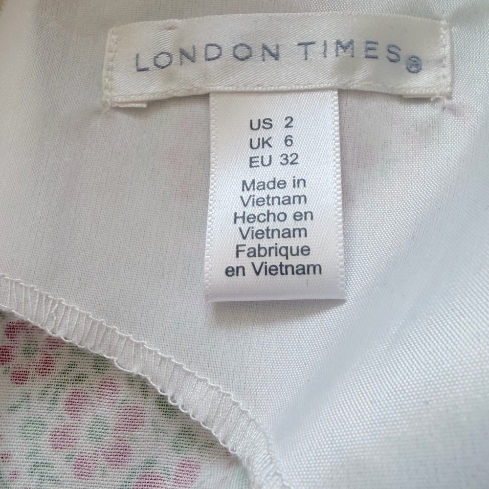 London Times Sleeveless Floral Midi Dress | Resort / Preppy Summer midi dress - Picture 8 of 10